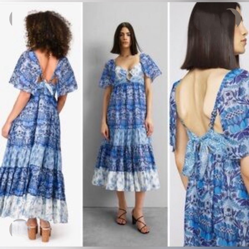 SALE NWT  SANDRO PARIS Trapeze MIDI/ MAXI  LINEN DRESS